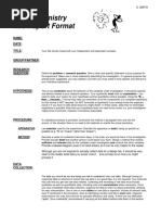 IB HL Chemistry Lab Report Format: Name: Date: Title