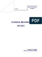 Phy 2511 Classical Mechanics Module Edited 18-04-2017 PDF