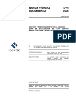 NTC 3606 Gestion y Aseguramiento de La Calidad. Guia de Evaluacionde Los Costos Resultantes de No Calidad