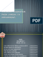 Masalah Kesehatan Pada Lansia (14 Impairment) Kelompok 1 B11-A