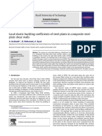 Local Elastic Buckling Coefficients of Steel Plates in Composite Steel Plate Shear Walls