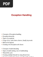 Exception Handling, Basics of Multi-Threaded Programs