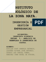 Unidad 5. - Analisis de Reemplazo e Ingenieria de Costos.