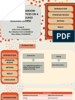 Journal Presentation About Effects of Classroom Assessment Practice On A Foreign Language Reading Discourse