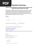 Partial Fractions: Written by and Generously Donated To The Math and Physics Help Home Page