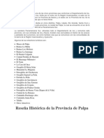 La Provincia de Palpa Es Una de Las Cinco Provincias Que Conforman El Departamento de Ica