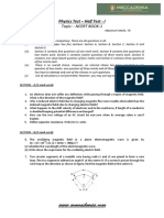 Physics Test - Half Test - I: Topic: - NCERT BOOK-1