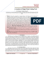 Finite Element Analysis of Single Point Cutting Tool: Journal