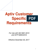 Aptive Customer Specific Requirements