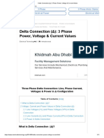 Delta Connection (Δ) - 3 Phase Power, Voltage & Current Values