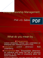 Entrepreneurship Management: - Prof. J.C. Saboo