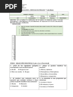 Evaluacion 7° Clasificacion de La Materia