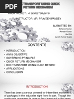 Box Transport Using Quick Return Mechanism