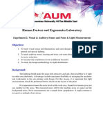 IE 486 - Experiment 2 - Visual Auditory Senses and Noise Light Measurement-Summer 2018