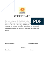 Certificate: Internal Examiner External Examiner