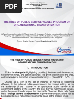 The Role of Public Service Values Program To Organizational Transformation - Dr. Ledesma Layon PDF