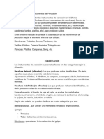 Clasificación de Los Instrumentos de Percusión