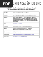 Análisis y Diseño Estructural de Un Tanque Elevado de Concreto Armado Con Capacidad de 2000 m3