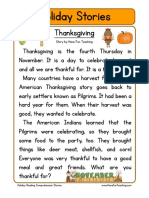 Holiday Stories Comprehension Thanksgiving