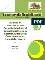 A Survey of Gastrointestinal Parasitic Helminths of Bovines (Cattle) Slaughtered in Abattoir, Wudil LGA, Kano State, Nigeria