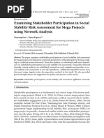 Examining Stakeholder Participation in Social Stability Risk Assessment For Mega Projects Using Network Analysis