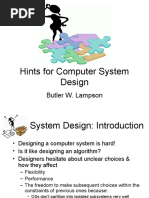 Hints For Computer System Design: Butler W. Lampson