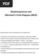 Machining Forces and Merchant's Circle Diagram (MCD)