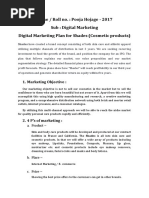 Digital Marketing Plan - Pooja Hojage