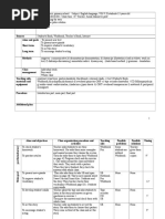 Description of Class Teaching Unit Type of Lesson