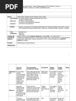 Description of Class Teaching Unit Type of Lesson