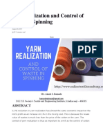 Yarn Realization and Control of Waste in Spinning