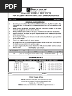 Reso-Net Sample Test Paper: For Students Moving in Class-X (Winner) in 2019-20