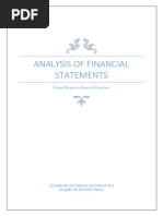 Analysis of Financial Statements: Formal Report To Board of Directors