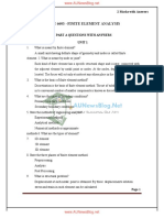 Me 6603 - Finite Element Analysis: Part A Questions With Answers Unit 1