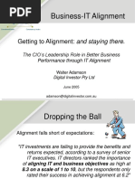 Business-IT Alignment: Getting To Alignment: and Staying There