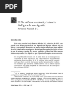 El de Utilitate Credendi y La Teoría Dialogica de San Agustin