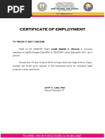 Certificate of Employment: To Whom It May Concern