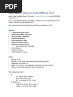 A Short Course in Multivariate Statistical Methods With R