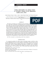 Factors Influencing Contraceptive Use Among Women in Afghanistan: Secondary Analysis of The Afghanistan Health Survey 2012