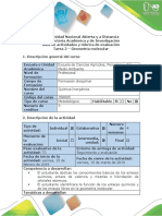 Guía de Actividades y Rúbrica de Evaluación - Tarea 2 - Geometría Molecular