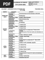 Calendar of Even Sem-2018 PDF