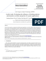 A Pilot Study: Evaluating The Influence of Knitting Patterns and Densities On Fabric Properties For Sports Applications