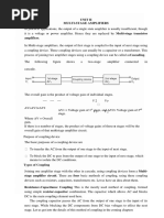 Unit Ii Multi-Stage Amplifiers: Types of Coupling