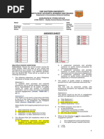 Answer Sheet: Far Eastern University