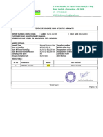 Test Certificate For Specific Gravity