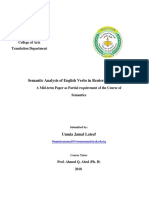 Semantic Analysis of English Verbs in Reuters World Tweets: Mustansiriyah University