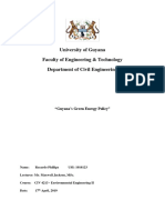 University of Guyana Faculty of Engineering & Technology Department of Civil Engineering