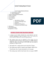 Industrial Training Report Format