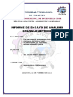 Informe de Ensayo de Análisis Granulométrico 