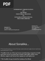 Powerpoint Presentation ON Six Week Industrial Traninig IN Sonalika International Tractors Limited